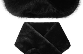 1 Black Hollow Hat And 1 Plush Scarf, Plush Fluffy Hat, Winter Warmth Supplies, Cold-Proof Neck Scarf
