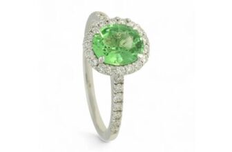 1.51ct Tsavorite & 0.66ct Diamond Cluster Ring, 18ct White Gold