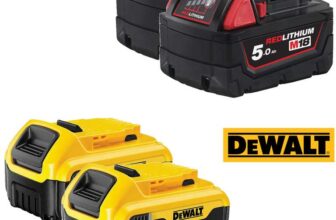 2 x Milwaukee M18B5 18V 5.0Ah RedLithium-Ion Battery / 2 x DeWalt DCB184 18V XR 5.0Ah Li-Ion Battery