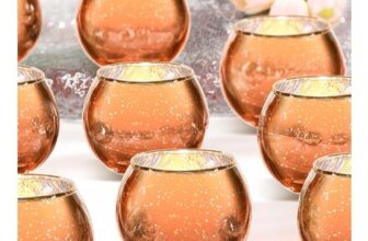24-Piece Burnt-Orange Mercury Glass Candle Holders for Boho Weddings