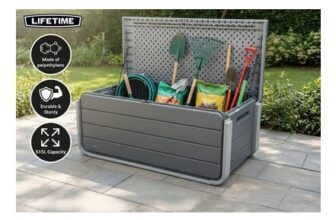 515L Light Grey Outdoor Storage Deck Box for Garden Tools