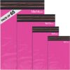 65 Mixed Parcel Bags Hot Pink, Mailer Bags Tamper-Proof Strong Postal Packaging Bags for Shipping, Mailing & Delivery, 4 Sizes Small to Large Bags, 15 Each
