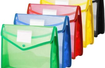 A4 Plastic Wallets Storage File Folder with Snap Buckle and Pocket A4 Waterproof Transparent File Bag
