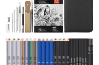 AGPTEK 76-Piece Drawing Pencils Set: Sketch, Charcoal, Watercolor, Metallic