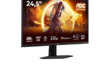 AOC 25G4SRE 24.5 inch FHD Gaming Monitor 310Hz, Fast IPS Panel, 0.3ms MPRT, Adaptive Sync, HDR400, G-Sync Compatible