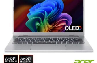 Acer Aspire 14 AI, Copilot PC, AMD Ryzen AI 5, 16GB RAM, 512GB SSD, 14 Inch OLED Laptop, NX.JNZEK.001
