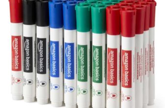Amazon Basics Low-Odor Dry Erase Whiteboard Markers, Fine Tip, 4 Assorted Colors, 36 Count
