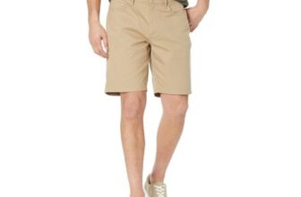 Amazon Essentials Mens Straight-Fit Stretch Jean Shorts, Khaki Brown 33W
