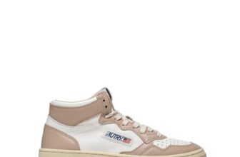 Autry Womens Medalist mid Trainers White/Mushroom