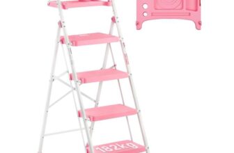 BONTEC 4 Step Ladder with Wide Anti-Slip Pedals bracketsales123 / FBA