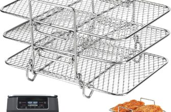 BYKITCHEN Air Fryer Racks for Ninja Dual, Three Layer Stainless Steel Cooking Rack, Air Fryer AF300UK AF400UK Accessories, Grilling Rack for Ninja/Salter/Tower/EMtronics Double Drawer Fryer