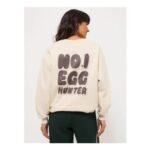 Beige Egg Hunter Womens Matching Sweatshirt
