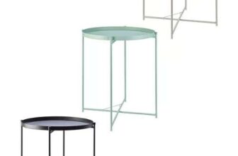 Belavi Foldable Tray Top Table – Black, Green Or Warm Grey