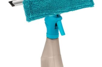Beldray LA024275TQ Window Squeegee Machine Washable Microfibre Pad & Scraper Wiper For Mirrors/Tiles/Shower Screens/Glass Cleaning