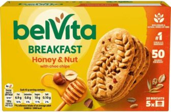 Belvita Honey & Nut with Chocolate Chips Cereal Snack Bars Multipack 225g (5 x 45g)