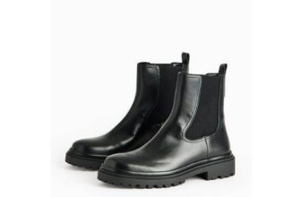 Black Faux Leather Long Length Chelsea Boots