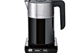 Bosch Styline TWK8633GB Variable Temperature Cordless Kettle, 1.5 Litres, Black