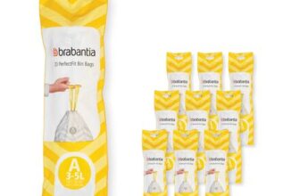 Brabantia PerfectFit Bin Liners Multipack A/3L, 200 Bags, White