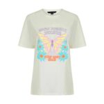 Butterfly Graphic Motif Cotton Jersey Crew Neck T-Shirt