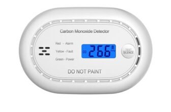 CO Detector with LCD Display, 10-Year Battery, White, 1 Pack