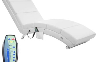 Casaria Chaise Lounge London White with Massage & Heating Function ( White )