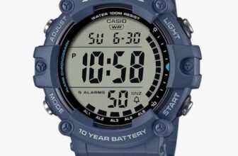 Casio Mens Digital Watch, 100M WR, 5 Alarms, LED Backlight, Model: AE-1500WH-2AVEF, With Code