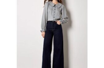 Chenille Check Ruffle Collar Shirt