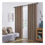Coastline Luna Blackout Curtains, Mocha, 2 Panels, 66×72