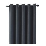 Coastline Luna Blackout Eyelet Curtains, Charcoal, 2 Panels, 90×72 Inches