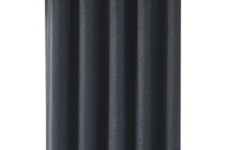 Coastline Luna Blackout Eyelet Curtains, Charcoal, 2 Panels, 90×72 Inches