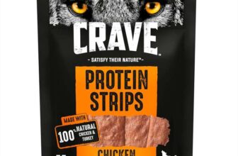 Crave Protein Strips Chicken & Turkey Dog Treats Bags (7x55g) – Best Before: 24/07/2026