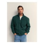 Dark Green Zip-through Borg Fleece