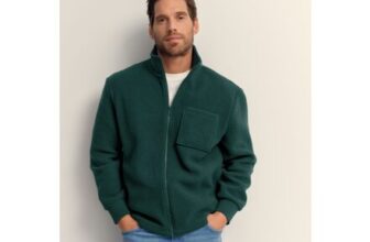 Dark Green Zip-through Borg Fleece