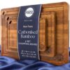 Deer & Oak 3-Piece Carbonised Bamboo Chopping Board Set Pre-Oiled Large, Medium, & Small Sizes with Side Handle & Hanging Hole