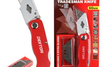Dekton Folding Metal Tradesman Knife with Ergonomic Handle Rapid Blade Change