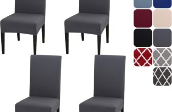 Dining Room Chair Covers Slipcovers Set of 4, Stretch Removable Washable Dining Chair Protector Decoration Cover Seat Slipcover for Hotel, Ceremony, Banquet, Kitchen, Restaurant, Home