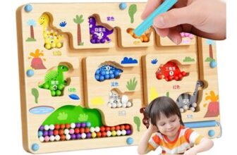 Dinosaur Montessori Magnetic Color and Number Maze Wooden Puzzle