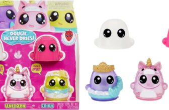 Dohkins Fantasy Pack Characters (Mermaid, Unicorn, Fairy) – Dough Never Dries, No Gluten, Suitable for Collectors & Kids Ages 3