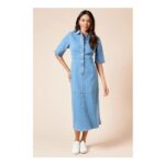 Dorothy Perkins Half Placket Denim Shirt Dress