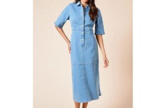 Dorothy Perkins Half Placket Denim Shirt Dress