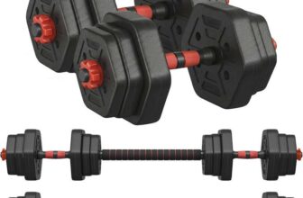 EXCLUSIVESongmics 20kg 2-in-1 Adjustable Hexagon Dumbbell Set with Barbell W/Code