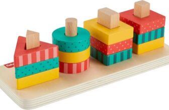 Fisher-Price Toddler Sorting Toy Wooden Shape Stacker