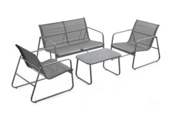 Free P&P – 4-Piece Garden Lounge Set Sofa & 2 Chairs & Table – 2 Colours
