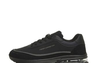 French Connection Mens PU/Suede Block Trainers