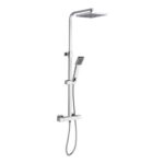 Fresssh Chrome Square Crystal Dual Outlet Shower Set