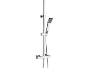 Fresssh Chrome Square Crystal Dual Outlet Shower Set