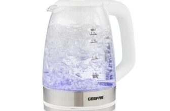 GEEPAS Illuminating Electric Glass Kettle 1.7L Cordless Jug Kettle 2200W