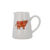 Gisela Graham Mini Serving Jug, Embossed Highland Cow, Stoneware, 100ml