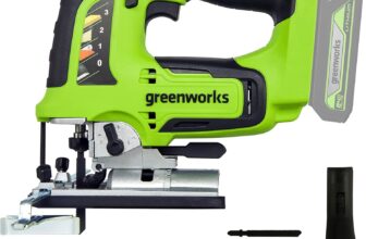 Greenworks GD24JS Cordless Jigsaw, 3000spm, Adjustable Base up to 45, Vacuum Attachment WITHOUT 24V Battery & Charger, 3 Year Guarantee
