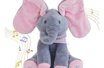 Grey Alivio Peek-a-Boo Elephant Singing Musical Plush Toy